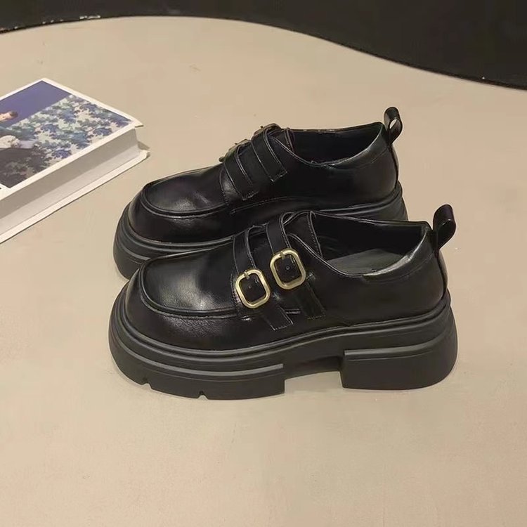 Retro estilo británico zapatos de cuero para las mujeres 2024 primavera nuevo japonés JK preppy estilo grueso Fondo todo partido mocasines zapatos de una sola capa