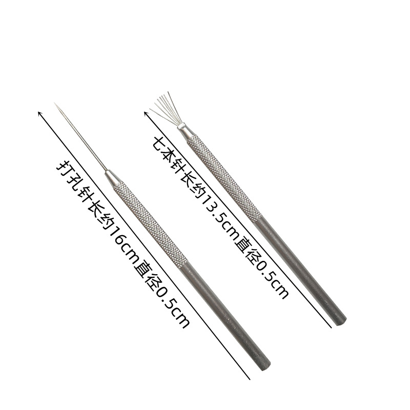 Clay modeling tools set of 7 including hole punch, soft clay modeling clay, pottery beads, DIY bracelet hole punching and texture brush, wholesale