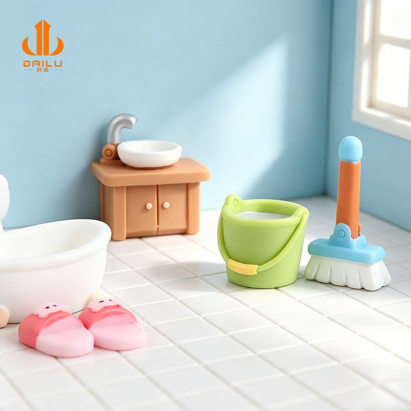 Creative Bathroom Furniture, Handmade DIY Dollhouse Accessories, Decorations, Desktop Home Office Ornaments