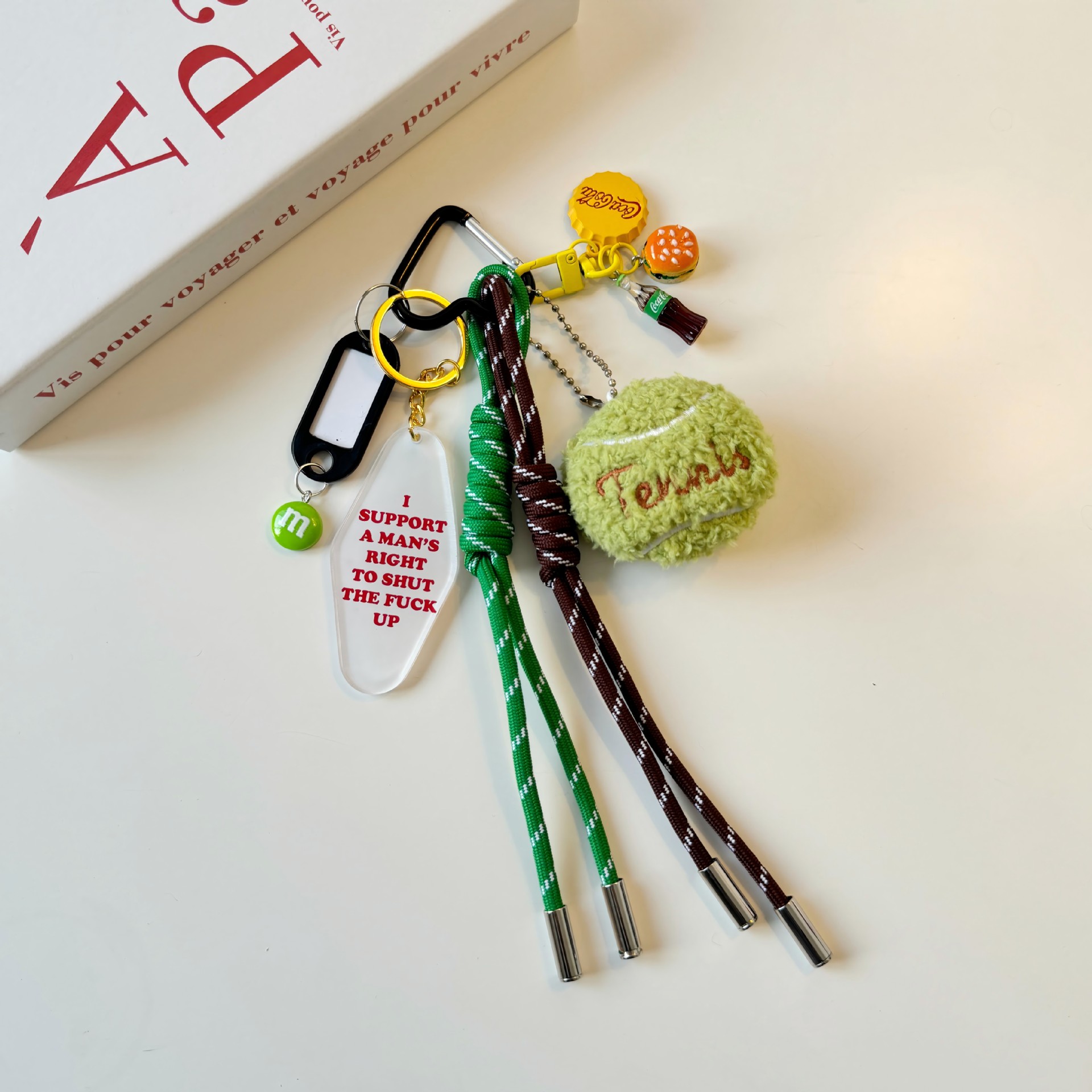 Green plush tennis coke m style pendant