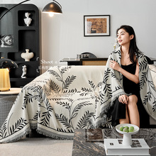 雪尼尔四季通用沙发凉席垫北欧高级感防猫抓防尘沙发套防滑沙发巾