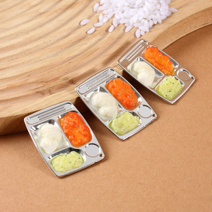 PVC Simulation Food Play Chinese Dinner Plate Micro Food Play DIY Hand-made silver Dinner Plate Doll House Toy Window Props