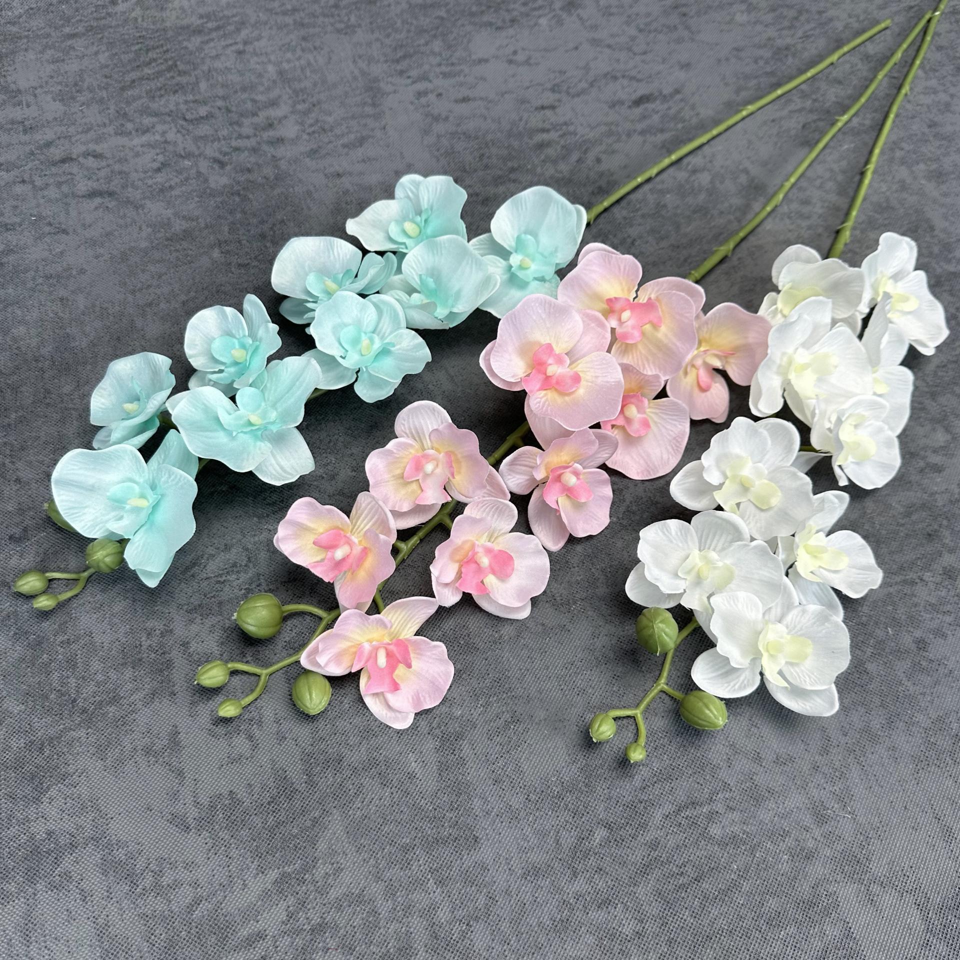 Simulación de seda francesa 9 orquídeas mariposa decoración de boda decoración de la casa de boda flores falsas transfronterizas al por mayor