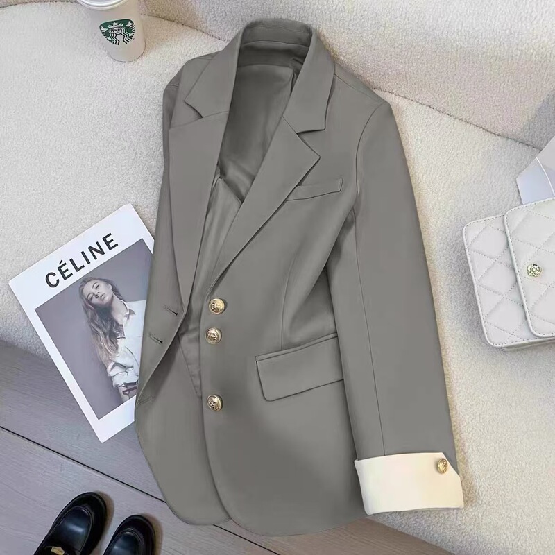 High Sense Suit Jacket Women's 2024 New Korean Style Spring and Autumn Small Suit Casual Women's Small Suit Black High Sense Suit Jacket Women's 2024 New Korean Style Spring and Autumn Small Suit Casual Women's Small Suit Black