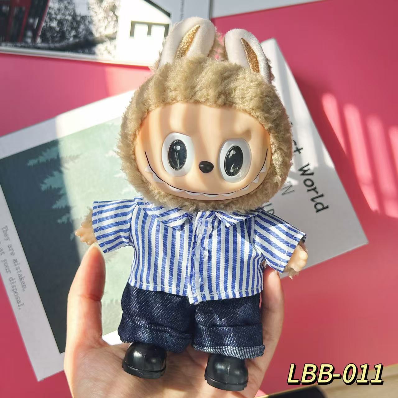 58 muñeca ropa 38CM muñeca labubu40 muñeca de algodón muñeca peluche con colgantes juguetes de caja ciega