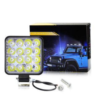Factory direct led car work light 16LED square 48W off-road light 9-60V car headlight inspection light
