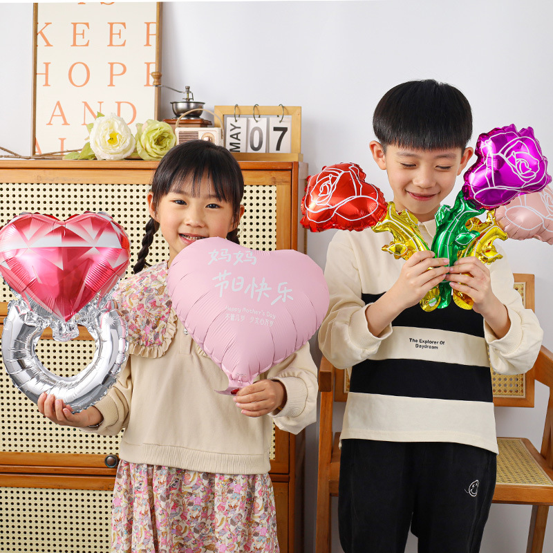 New Wholesale Mother's Day Balloons Event Scene Decoration Happy Mother's Day Love Aluminum Film Balloons