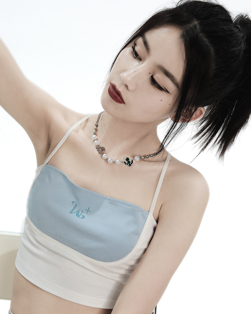 Halloween Devil Cactus Pearl Crystal Collarbone Necklace For Women_voghion.com