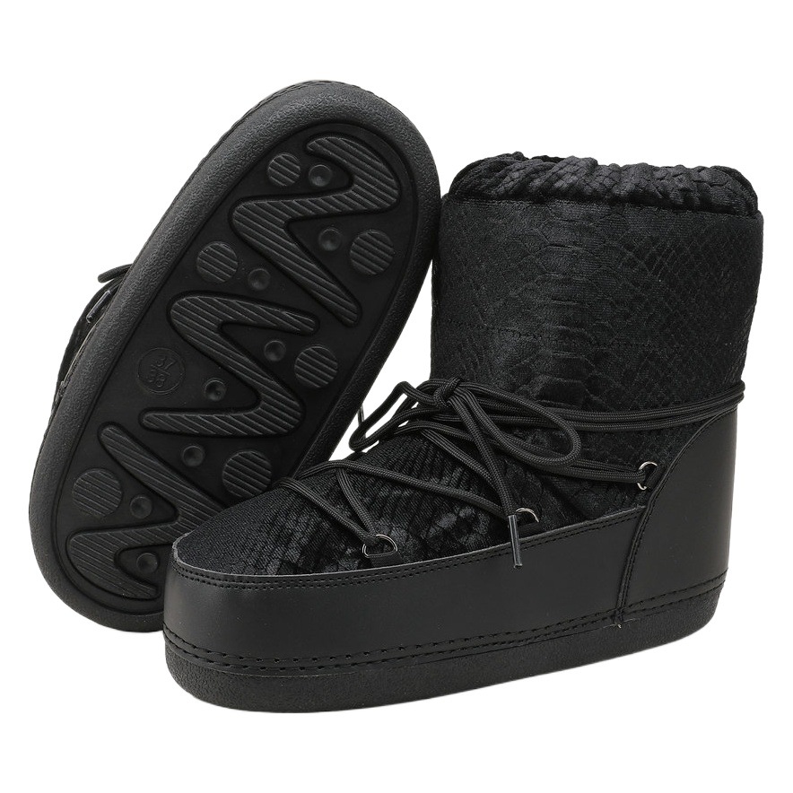 Botas espaciales 2025 transfronterizas de gran tamaño para invierno, botas de esquí tipo luna, elección de influencers, botas de nieve de felpa gruesa a media pantorrilla.