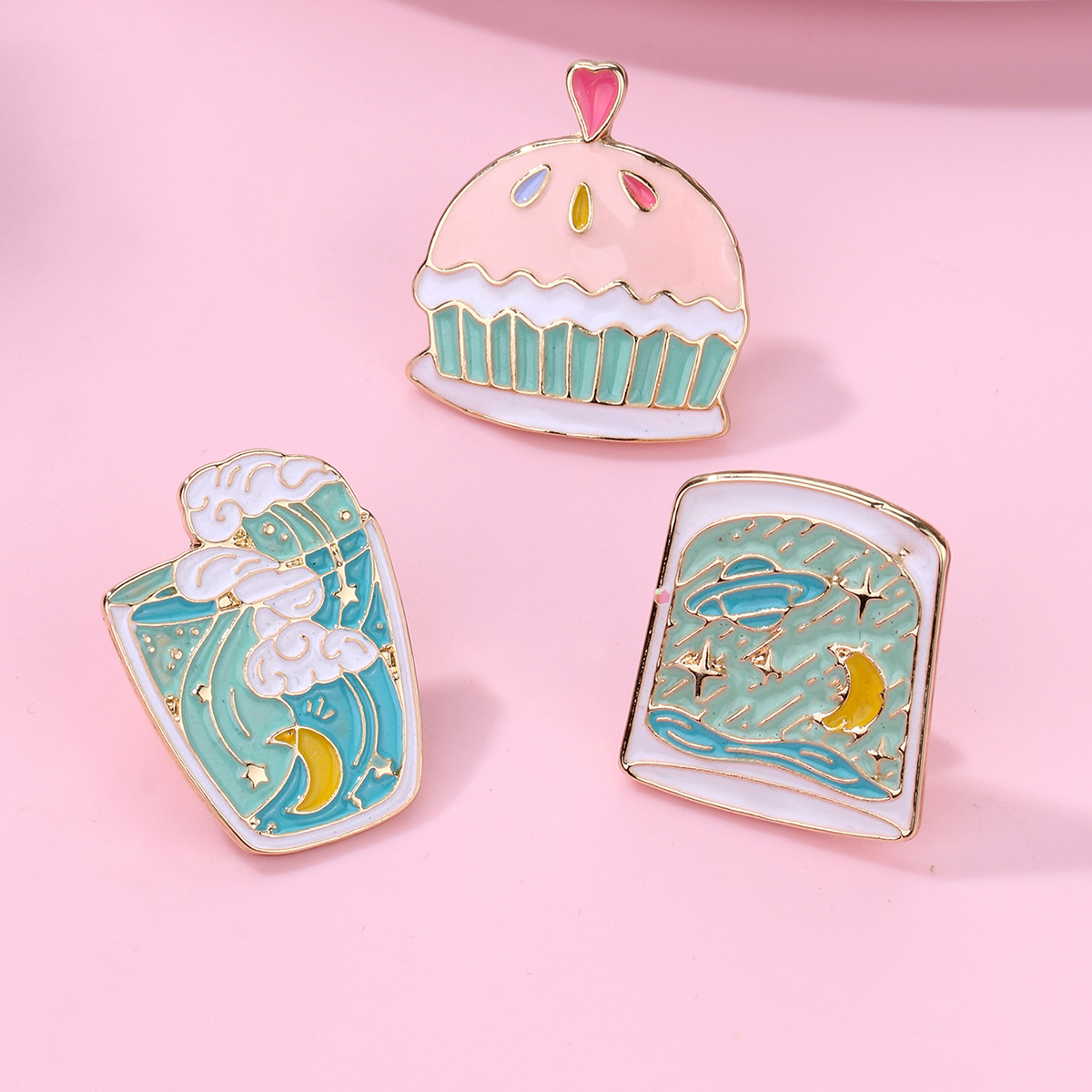 20g Weight Brooches Classification Holiday, Daily Occasion Alloy Material Tree, Planet Pattern All Seasons Season Unisex Gender Enamel Design Cute, Modern Style Style Cute Modern Style Pin Tree Planet Alloy Enamel Unisex Brooches 无
