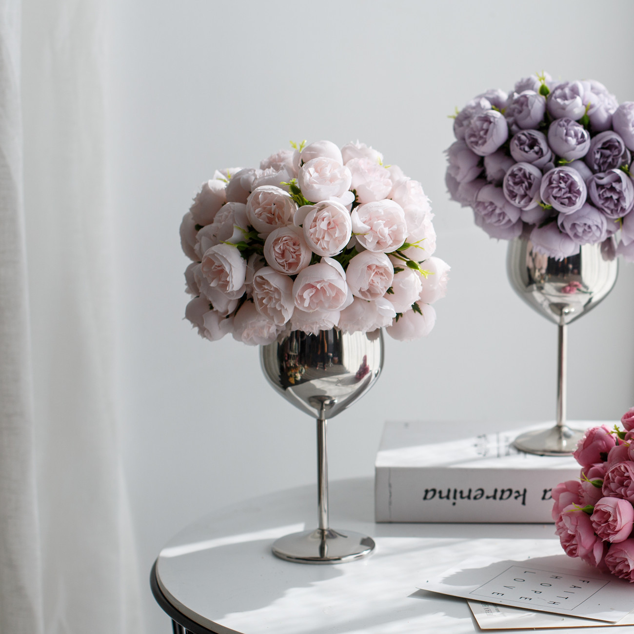 Celebrità di Internet di Natale, vendita calda di piccoli mazzi di rose artificiali, 27 piccoli calici di rose, set di fiori artificiali, decorazione per la casa_voghion.com