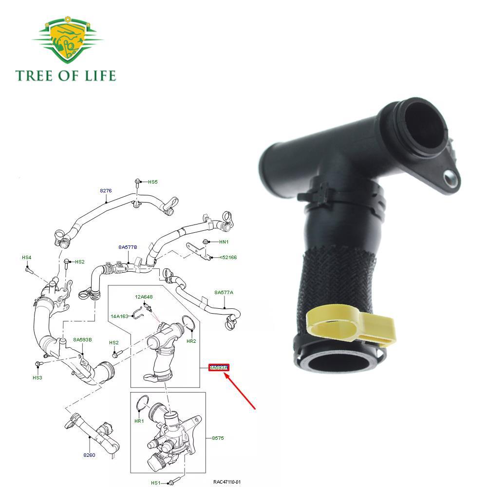 LR121447 para mangueras de agua de calentamiento del motor Land Rover Range Rover Sport image 3
