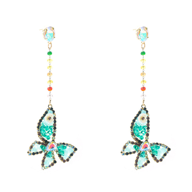 Fashion Butterfly Alloy Inlay Artificial Rhinestones Drop Earrings display picture 1