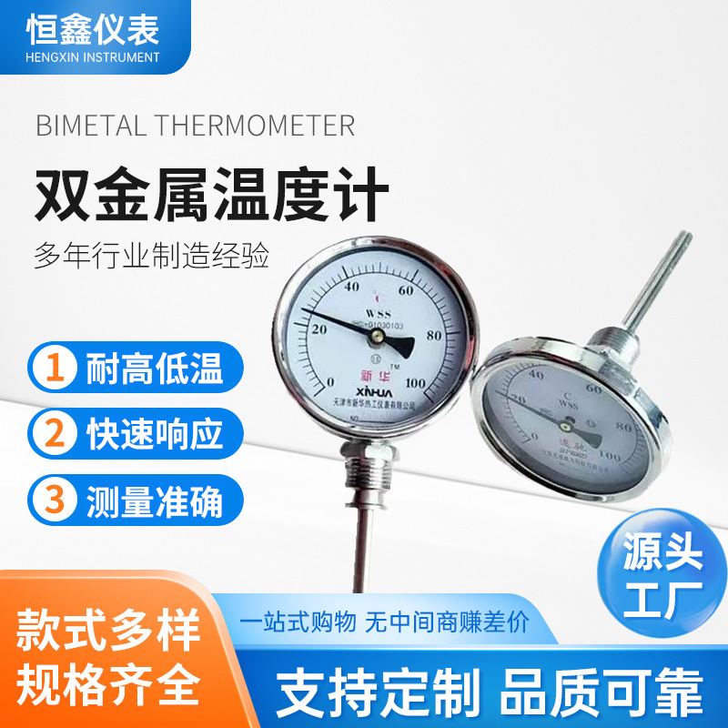 热销供应 WSSN411耐震双金属温度计 工业轴向双金属温度计