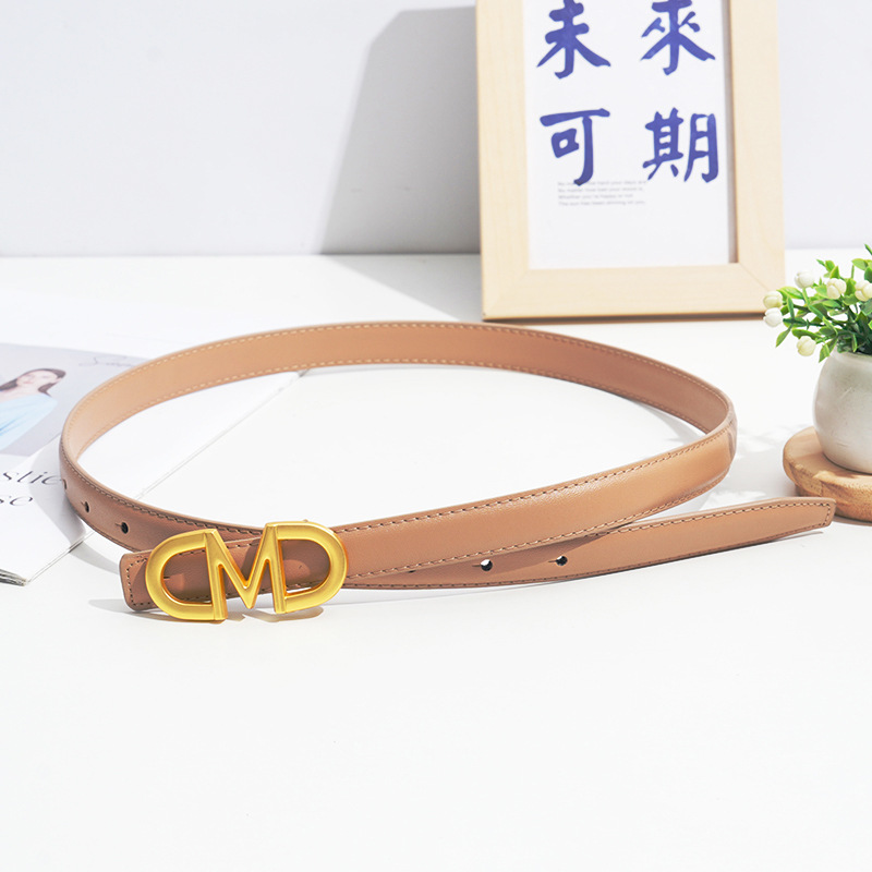 Cintura in vera pelle per jeans versatili da donna, decorazione della cintura con lettere e inserto nella gonna stile 2023 nuova moda_voghion.com