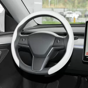 Cross-border bestseller 5D carbon fiber Nappa suede car steering wheel cover, breathable, sweat-absorbent, non-slip, wear-resistant, interior modification