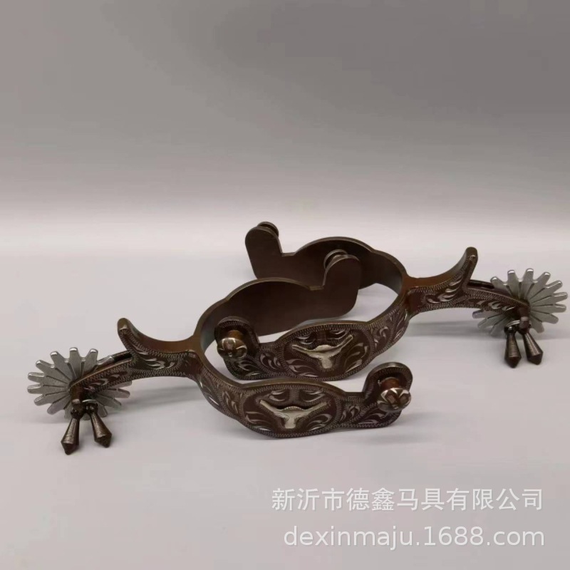 Professional equestrian supplies manufacturers produce and sell British/American bronze black spurs