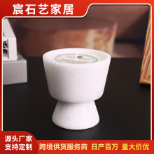 欧式天然大理石烛台婚庆烛台家居现代软装工艺品摆件轻奢