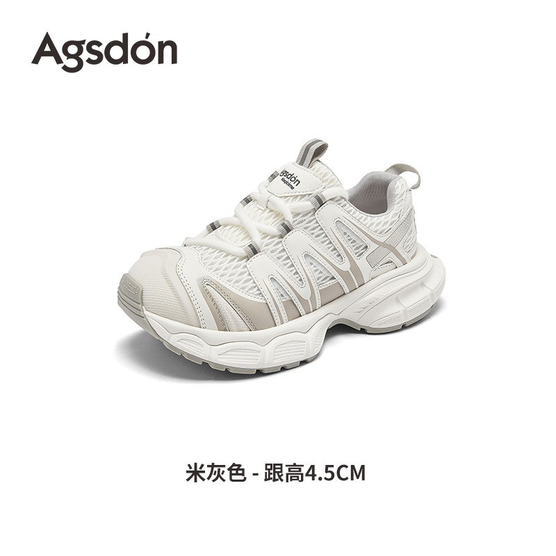 Augushiden 厚底ダッドシューズ女性の 2025 新しい夏メッシュカジュアルランニングシューズ軽量スポーツ白靴|undefined