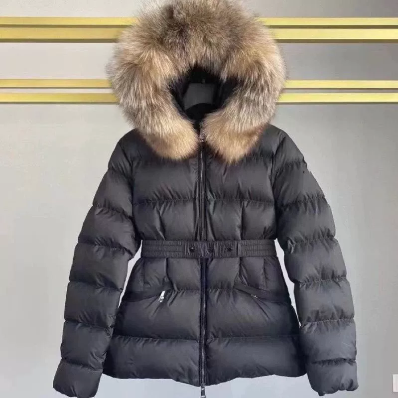 Down jacket, velvet fitted brace, duck down, increased thickness, slim fit