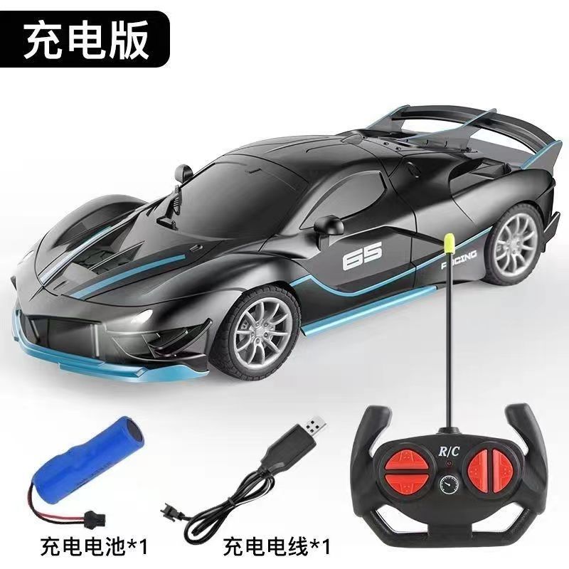 Coche de carreras eléctrico con control remoto para niños, Ferrari 1:18, con luces inalámbricas, exclusivamente disponible para ventas transfronterizas.