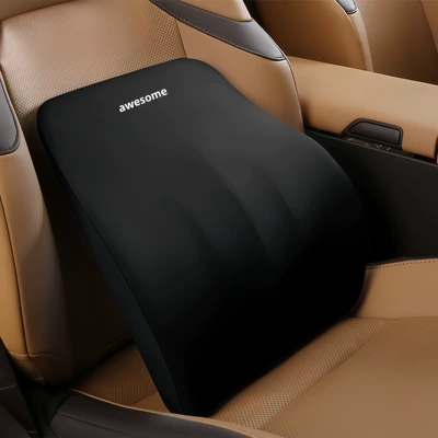 Headrest: Backrest, Car Cushion, Lumbar Support - mysterious-black-lumbar-support-hhh