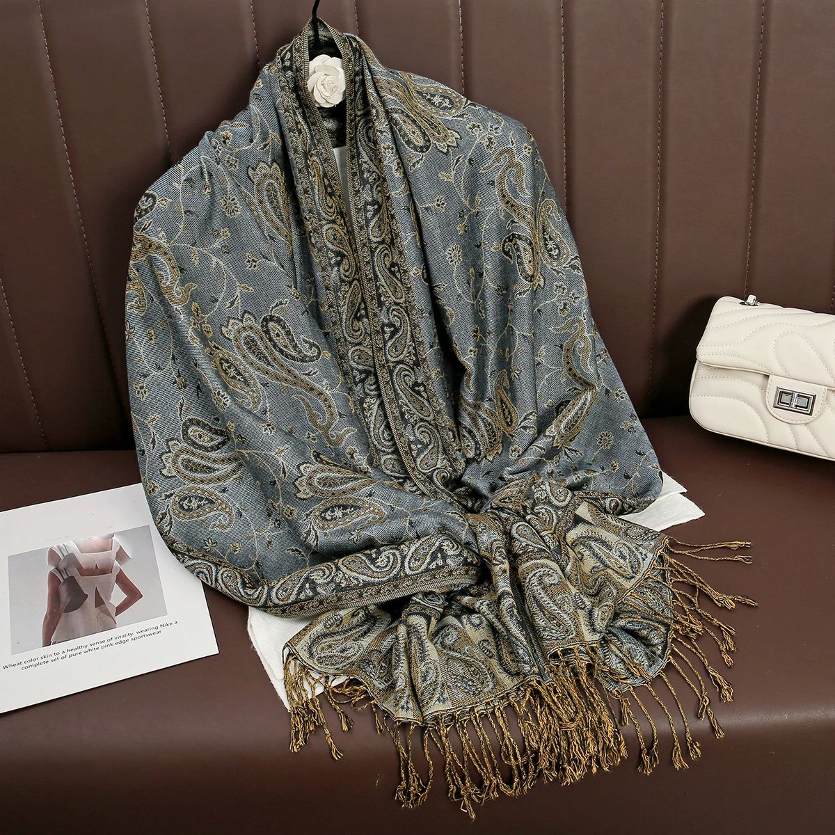 Tassel Blanket Design Thick Pashmina New Winter Warm Shawl W