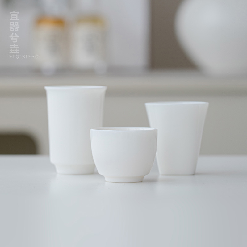 Dehua White Porcelain Sheep Fat Jade Ceramic Kung Fu Tea Set Tea Tasting Cup Handmade Thin Tire Master Cup Household Tea Cup Guest Cup Dehua White Porcelain Sheep Fat Jade Ceramic Kung Fu Tea Set Tea Tasting Cup Handmade Thin Tire Master Cup Household Tea Cup Guest Cup