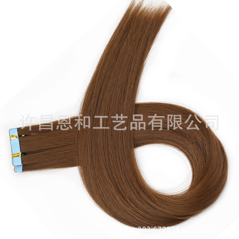 Película europea y americana pelucas blanco sin costuras Tape in hair cabello humano cabello azul adhesivo