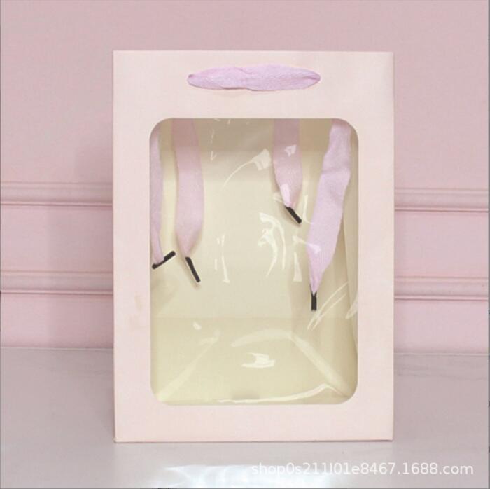 Día de San Valentín ventana bolsa de regalo ventana bolso transparente ramo de flores bolsa de embalaje bolsa de regalo de Navidad