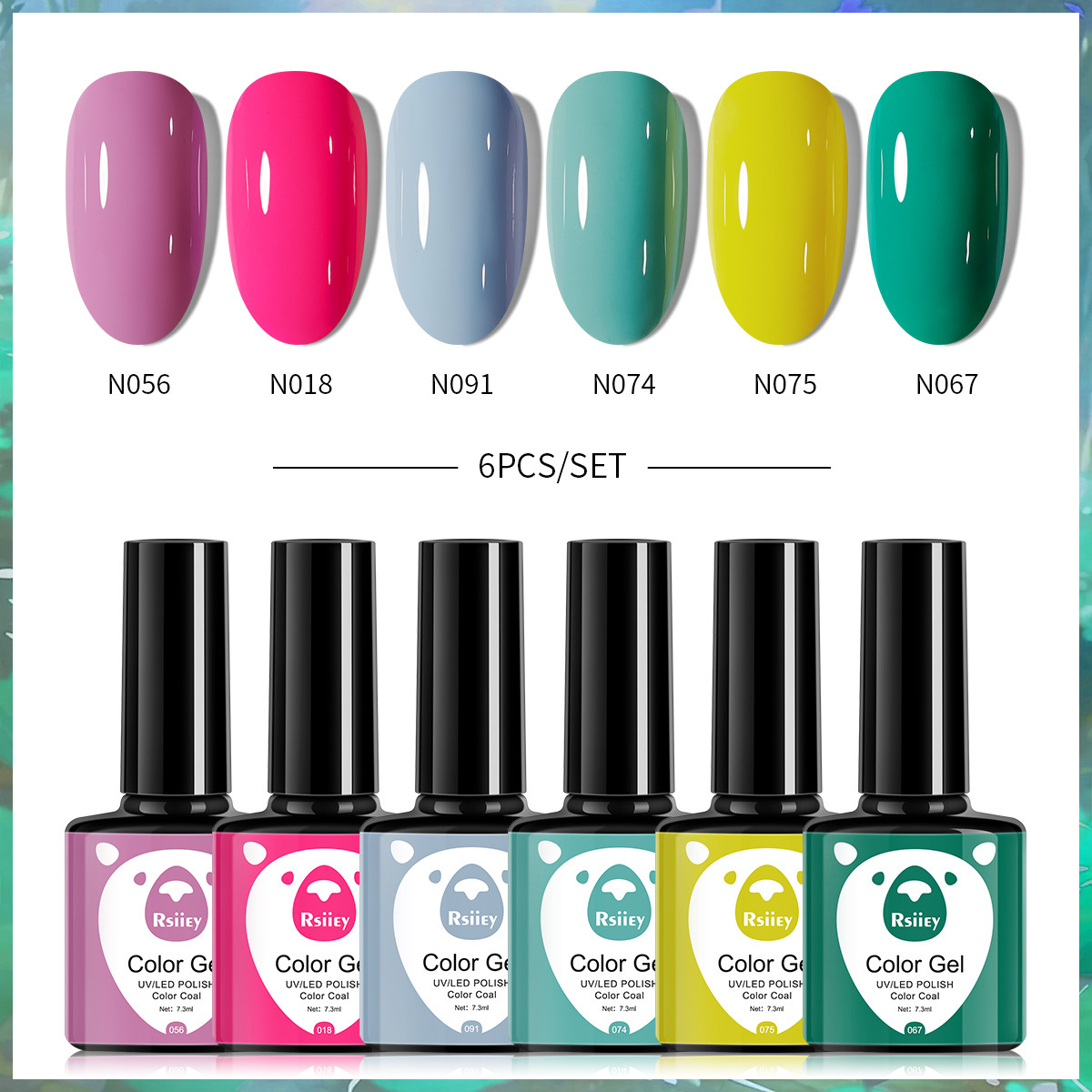 6-color nail polish glue suit popular color painted glossy cat eye UV phototherapy glue for nail salon