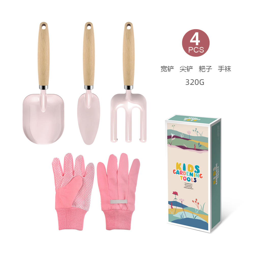 4本セットB-木製ハンドル-ピンク