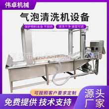 供应地瓜条气泡清洗机 连续式花菜清洗流水线 番茄蓝莓气泡清洗机
