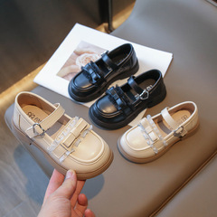 Baby Girl's Soft Leather Soft Sole Baby Shoes with Bow Flower Edge Princess Shoes 2023 Spring and Autumn New Korean Version