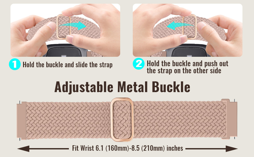 Suitable for fitbit Versa2 woven watch strap, nylon watch strap, sport adjustment buckle watch strap Item Picture