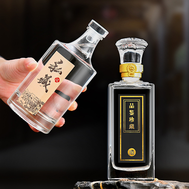 批發玻璃白酒瓶一斤裝500ml玻璃酒瓶自釀酒瓶空瓶密封玻璃儲酒瓶