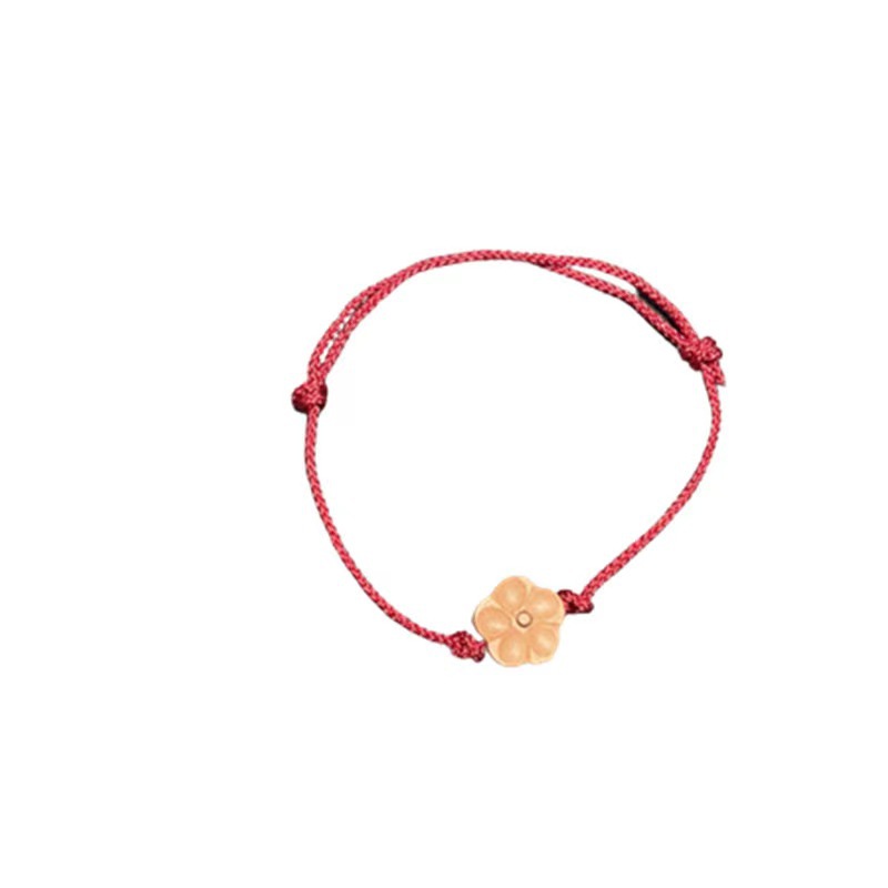 Pequeño libro rojo con madera de melocotón tallado ciruela cuerda de mano cuerda de mano tejida cuerda de la suerte para dar regalo a una amiga