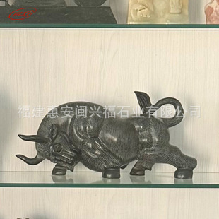 Factory Stone Carved Rhino Zodiac Cow Handle Tea Pet Old Cow Desk Bookshelf Decorations