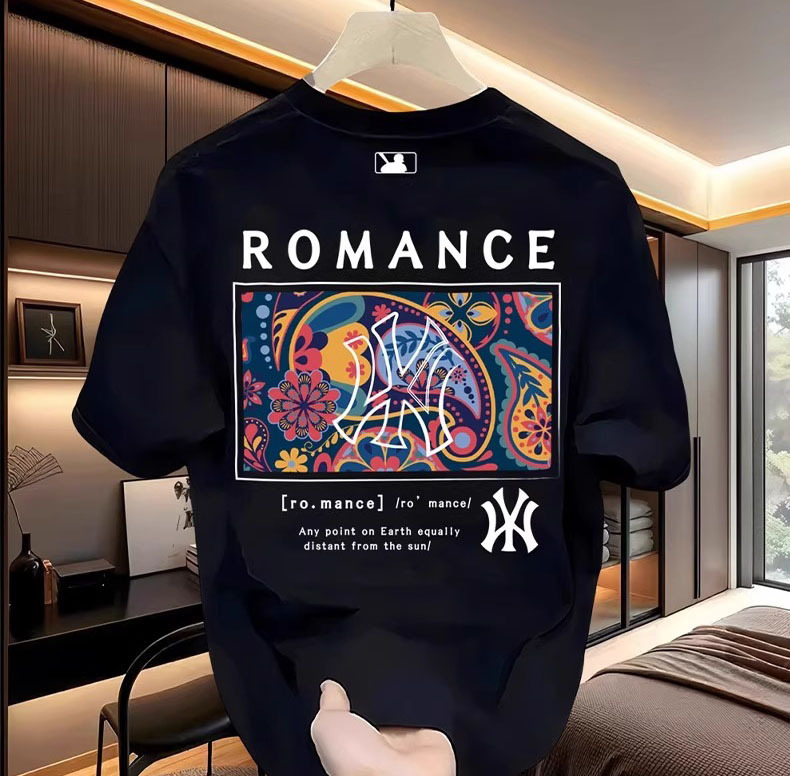 2025夏の新型半袖tシャツ男性ファッションブランドのプリントは、半袖のトレンドアリの丸首の上着に合わせています。|undefined