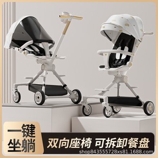 Baby Stroller with High View, Sit-Down Baby Stroller, Ultra-Lightweight Baby Two-Way Stroller, Foldable