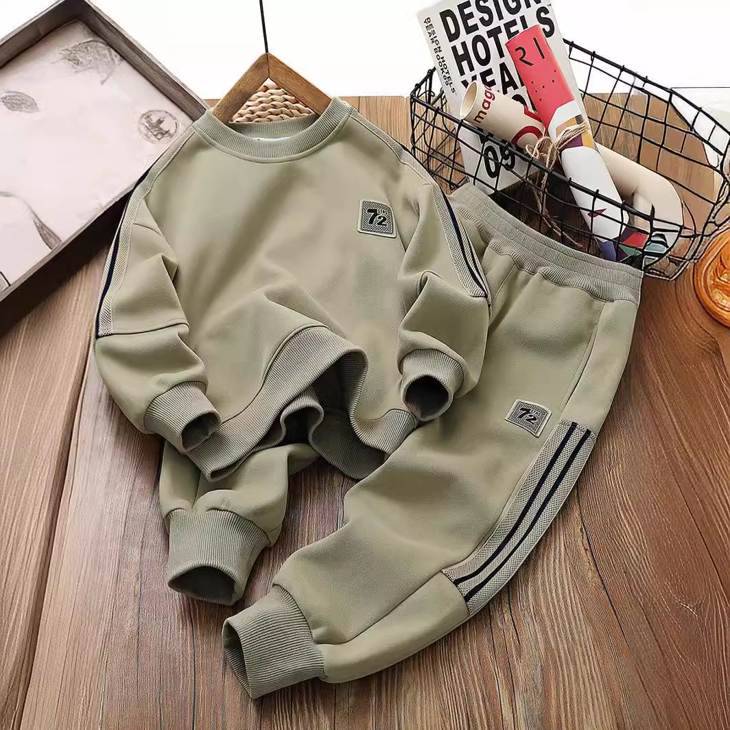 Traje para niños 2024 primavera y otoño nuevo estilo ropa para niños traje para niños versión coreana estilo occidental suéter para niños grandes pantalones suéter traje de dos piezas