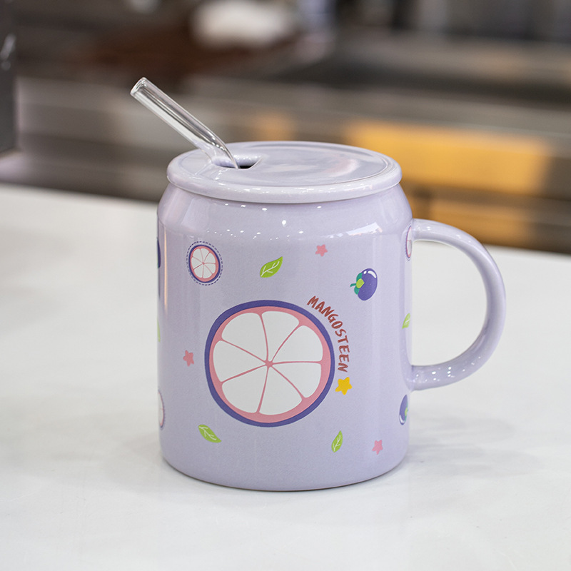 Creativo de paja taza cerámica fruta al por mayor ceremonia apertura regalo impresión publicidad logo agua