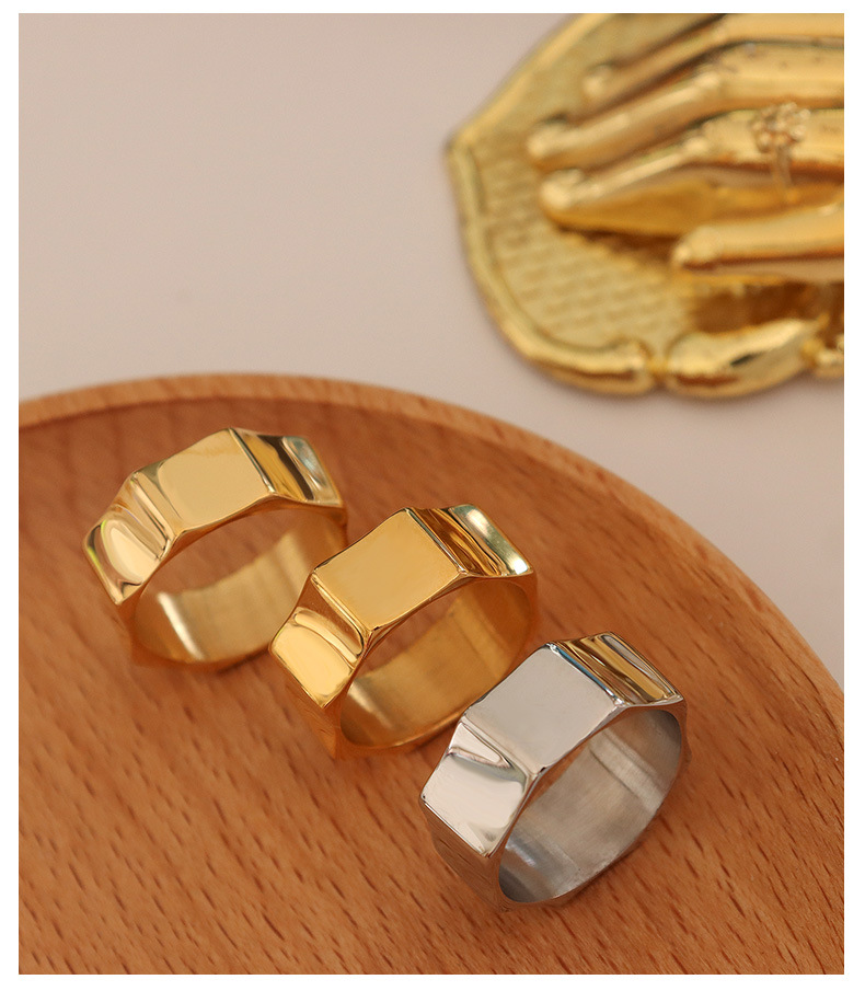 New minimalist geometric brushel womenu0027s jewelry simple titanium steel ring