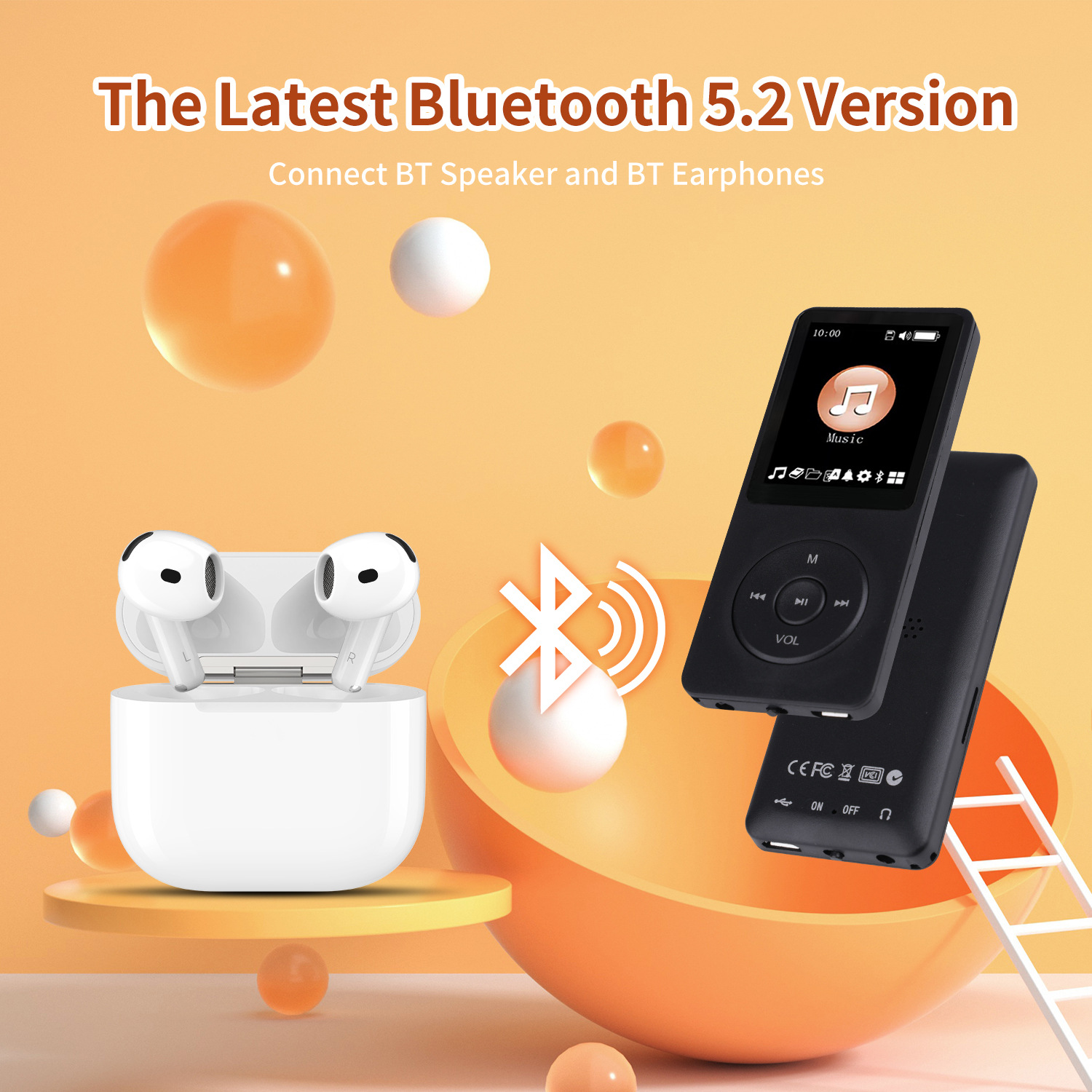 Comercio exterior versión de la tarjeta MP3 fábrica al por mayor Bluetooth MP4 estudiante Walkman reproductor música grabación diccionario externo
