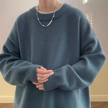 毛衣男士秋冬季宽松慵懒风日系复古线衣外套简约内搭打底针织衫