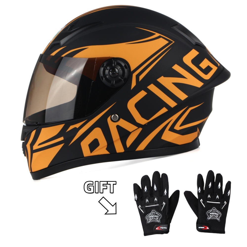 Matt black orange army + gloves