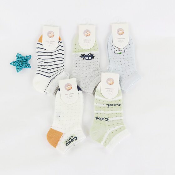 Six-finger Mouse 25 Years Spring and Autumn Summer Thin Combed Cotton Small and Medium-sized Children's Mesh Boat Socks Short Socks Women's Socks Shallow Mouth