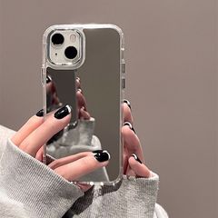 Ins鏡面リンゴ15携帯ケースiphone14 promaxメイク直し13鏡12転倒防止16大穴11女