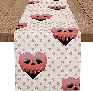 Mantel de lino transfronterizo para el Día de San Valentín, con estampado de dibujos animados, camino de mesa nórdico, a prueba de polvo y resistente a las manchas, para mesa de comedor, tira larga.