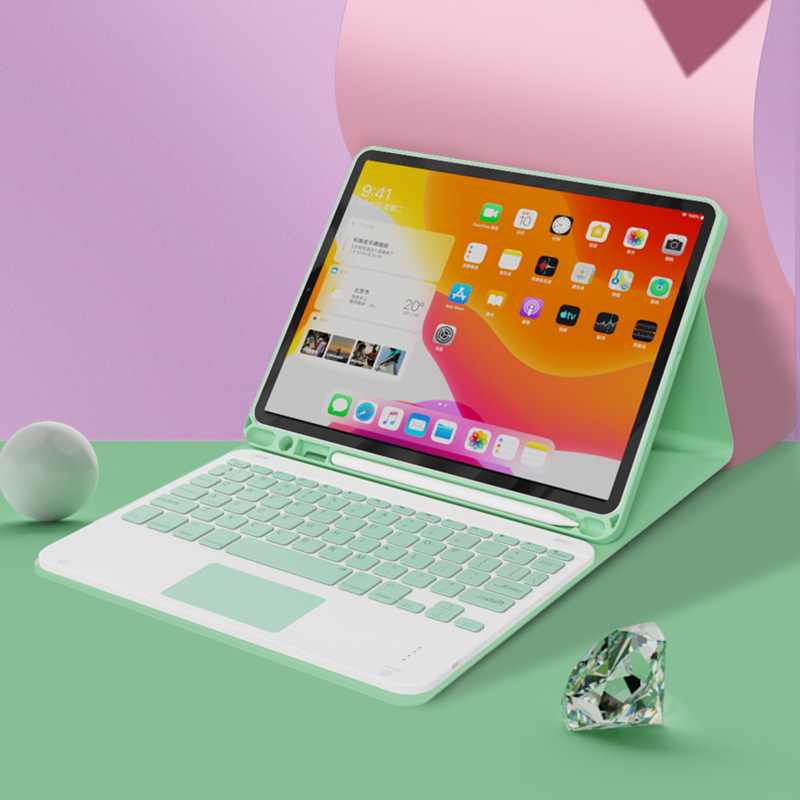 iPad 蓝牙 键盘 带笔槽 平板 皮套 全包 防摔 无线